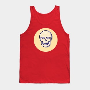 Skull Bone Cartoon Vector Icon Illustration Tank Top